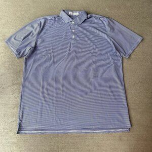 Holderness & Bourne Maxwell Performance Golf Polo Navy Stripe XXL